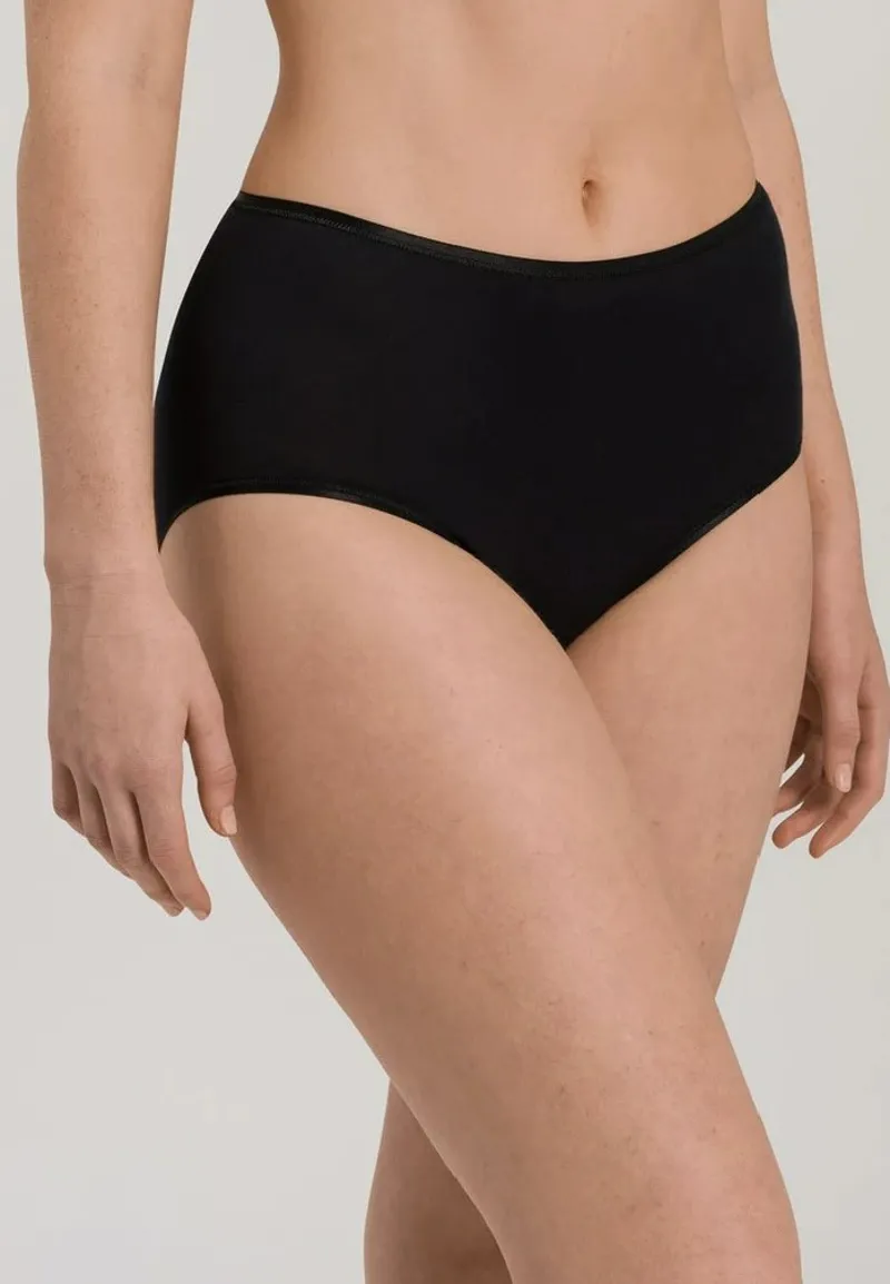 Hanro Cotton Seamless Maxi Brief in Black